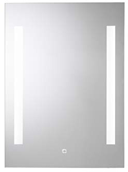 Croydex Henbury Hang 'N' Lock Illuminated Mirror, Glass, MM720300E | Flexi-Fix™ easy fit bracket | Demister anti-fog function | Horizontal or portrait | Two lighting strips