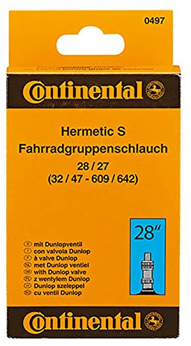 Continental Fahrradschlauch, Fahrradgruppenschlauch 28/27 Patentventil, Farbe schwarz