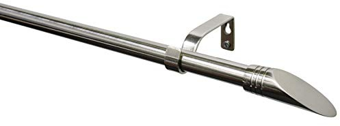 GARDINIA Gardinenstangen-Set Ellipse, Komplettstilgarnitur inkl. Befestigungsmaterial, Länge 190-340 cm, Edelstahl-Optik