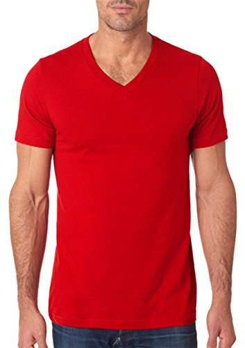Canvas Unisex Jersey Short-Sleeve V-Neck T-Shirt - RED - XL Unisex Jersey Short-Sleeve V-Neck T-Shirt (US)