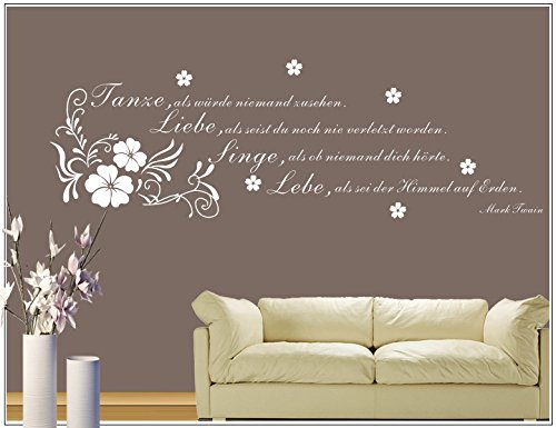 Deco-idea WandTattoo WandSpruch Spruch Zitat Tanze als würde niemand zusehen...wzt58(Printed Sticker,ca.15 x 6cm)