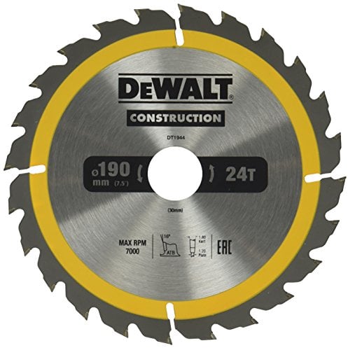 DeWalt DT1944-QZ Lame de scie portative 24WZ, Argent, 190/30mm
