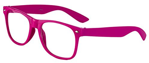 Ciffre EL-Sunprotect® Klar Glas Nerdbrille Brille Nerd Sonnenbrille Hornbrille Streber Pink