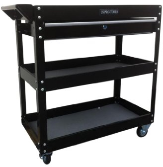 US PRO TOOLS Werkzeug Warenkorb Werkzeug Trolley Workstation Tool Box Cabinet schwarz glänzend mit abschließbaren Kugellager Schublade