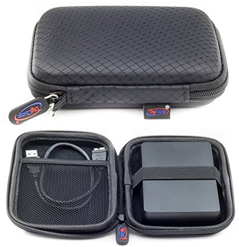 Digicharge® Étui Sac Housse Pochette Case Rigide pour Disque Dur Externe Portable - Convient à WD Canvio Seagate Hitachi Maxtor Inateck Bipra Maxone Sonnics Sabrent Transcend Toshiba Buffalo Samsung