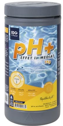 EDG - pH Plus Poudre Piscine - Correcteur pH Plus- Boite 1kg - Equilibre l'eau - Confort et Efficacité - Spécial Piscine et Spa - EDG by AQUALUX International