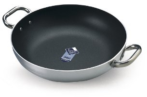 Pentole Agnelli FAMA10SEL40 Select Pan Pan de aluminio, 2 asas de acero inoxidable, 40 cm, plata
