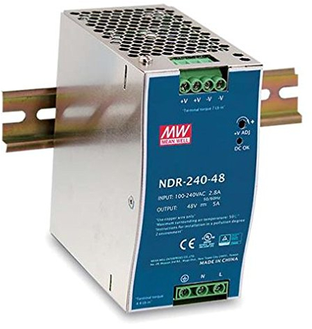 Mean Well AC/DC Fuente de alimentación conmutada para carril DIN montaje 240 W 48 V NDR de 240 – 48