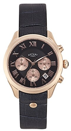 Rotary Damen Chronograph Quazuhr mit Lederarmband LS008/C/10