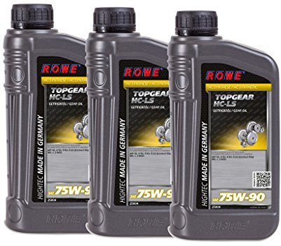 ROWE - 3x 1 Liter ROWE HIGHTEC TOPGEAR SAE 75W-90 HC-LS Getriebeöl - für Schalt- und Achsgetriebe mit LS-Eignung (Limited Slip)