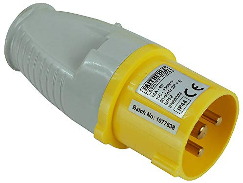 Faithfull FPPPLUG110 Yellow Plug 110V 16A Replacement for 110v Trailing Leads