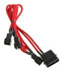 BitFenix 5V 20cm Molex to 3x 3-Pin Adapter - Sleeved Red/Black