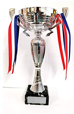 Trophy Knightsbridge 051A Silver Trophy with Customisable Engraving of up to 30 Letters with Decorative Bow, 26.