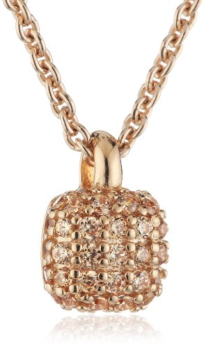 ESPRIT Damen Halskette Silber vergoldet rhodiniert Zirkonia beige ESNL92795B420