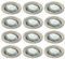 Trango 12er Set LED Einbaustrahler 6729-122B Einbauleuchten, Deckenleuchten, Badleuchten, Strahler in Edelstahl-Look inkl. 12x 3000K warm-weiß LED Leuchtmittel schwenkbar
