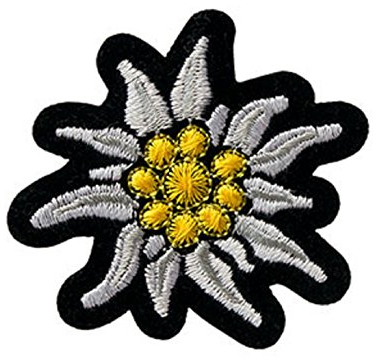 Mono-Quick GmbH Applikationen - Trachtenmotive - aufbügelbar Edelweiß, Samt ca. 5,0x5,0 cm schwarz 1 St