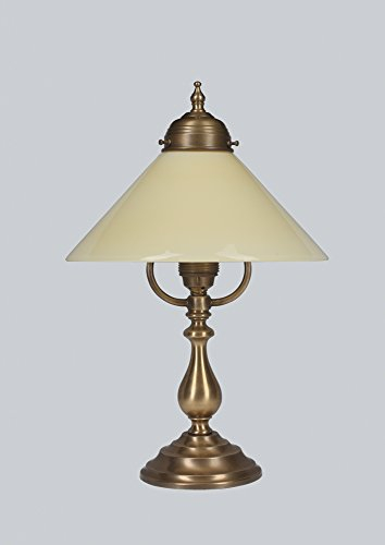 Tischleuchte in Berliner Messing Jugendstil 1x E27 bis zu 60 Watt 230V Deutsches Qualitätsprodukt aus Messing Schlafzimmer Wohnzimmer Lampe Leuchten innen Beleuchtung