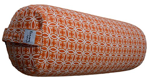 Tvamm Lifestyle Yoga Bolster 65 x 23 cm mit Buchweizenschalen gefült (Krishna Saffron)