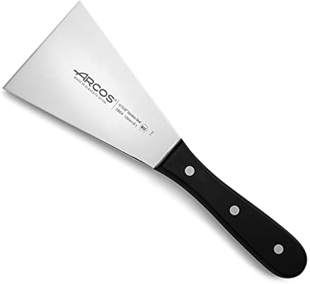 Arcos Espátula negra laerie Universal - Hoja Acero Inoxidable Nitrum 5x3.5 - Mango polioximetileno - Resistente a temperaturas altas/bajas (-40ºC a 150ºC) - Remache Acero Inoxidable.