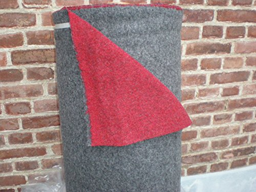 Walkloden Doubleface Stoff - grau/rot