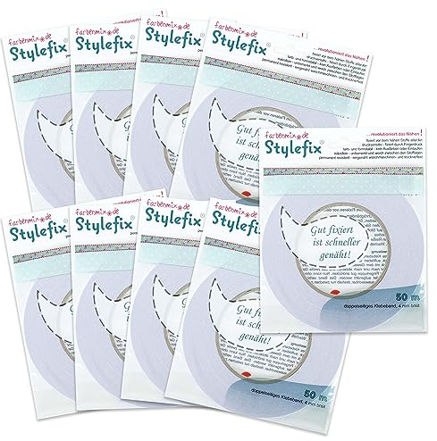 Farbenmix.de 3X 3er Pack STYLEFIX doppelseitiges Klebeband (1Rolle = 50m, ca. 4mm breit)