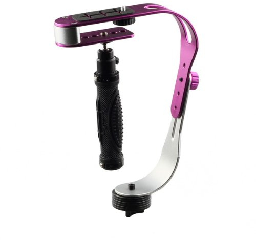 Fotga Pro Handkamera Video Stabilisator Henkelgriff Schwebestativ Stielhalterung Stabilizer für Canon Nikon DSLR Digitalkamera-Camcorder DV (Lila)