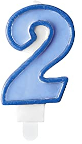 PartyDeco Geburtstag Kerze Nummer 2 blau Kuchen Dekoration Kuchen Toppers Muffin Kuchen Geburtstag Hochzeit Jubiläum Kerzen für Erwachsene Kinder