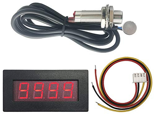 DIGITEN 4 Digital LED Tachometer RPM Speed Meter+Hall Proximity Switch Sensor NPN Red