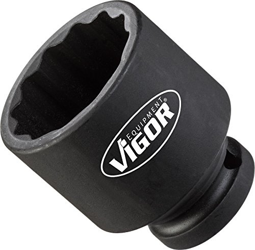 VIGOR Schlagschrauber Steckschlüsseleinsatz, kurz, V4477, 1/2″, SW 32 mm | 1/2 Zoll (12,5 mm) Vierkant hohl, Antrieb 1/2 Zoll (12,5 mm) Vierkant hohl, Abtrieb Außenprofil Doppelsechskant, SW 32 mm