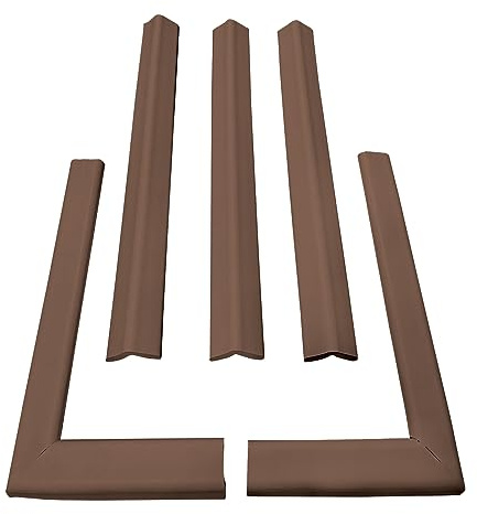 Cardinal Gates KEPK Large Hearth Pad Kit - Fireplace Baby Proofing - Adhesive Backed Fireplace Bumpers for Babies - 12.5 Feet of Padding with 3 Straight Pieces & 2 Corners - Made in The USA - Brown