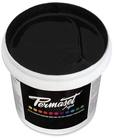 Permaset Aqua - Tinta para serigrafía textil (1 L, ecológico, tinta negra)