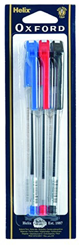Helix Oxford Ballpoint Pens (Pack of 6 in Assorted Colours)