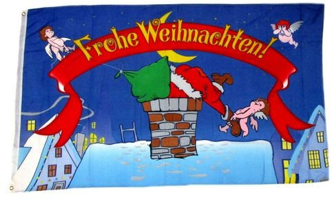 Fahne/Flagge Frohe Weihnachten Engel 90 x 150 cm
