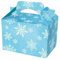MustBeBonkers SNOWFLAKE DESIGN Childrens Kids Carry Food Birthday Party Meal Box - Light Blue With Frozen Snowflakes Design PLUS 1 X FOIL BALLOON (40)