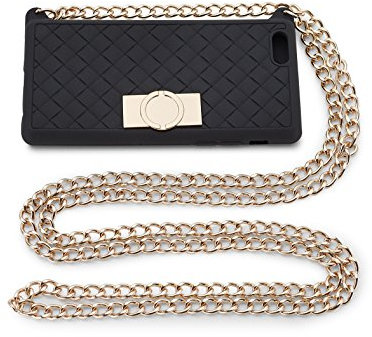 iPhone 6 Hülle Silikon zum Umhängen (4,7 Zoll) | Handyhülle | weiche Schutzhülle | Schale Bumper Schutz vor Staub und Scratch | Case für iPhone 6 | Black & Gold Kate O.JACKY