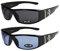 2er Pack Choppers 6608 X0 Sonnenbrillen Herren Damen Männer Brille - 1x Modell 01 (schwarz glänzend/schwarz getönt) und 1x Modell 13 (schwarz glänzend/nur ganz gering blau getönt) - Modell 01 + 13 -