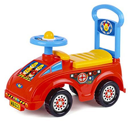 Push Along Smart Ride On Car Fire Engine Truck Walker Toy With Under Seat Storage
