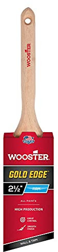 Wooster Brush Wooster 5231 2-1/2 Edge Angle Brush, Polyester, White,Gold, 2 1/2 Inch