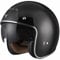 Black Classic Open Face Half Face Crash Jet Motorcycle Motorbike Scooter Vintage Helmet With Sun Visor For Men and Women XS Black