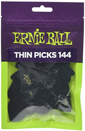 Ernie Ball Dünne Plektren, Schwarz, 144 Stück
