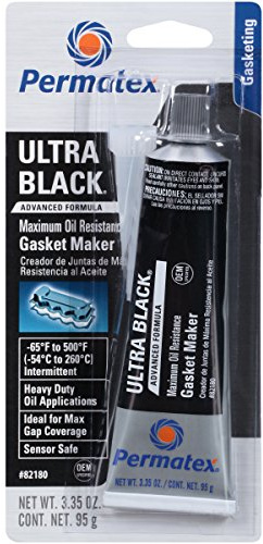 Permatex 82180-12PK Ultra Black Maximum Oil Resistance RTV Silicone Gasket Maker, 3 oz. Tube (Pack of 12)