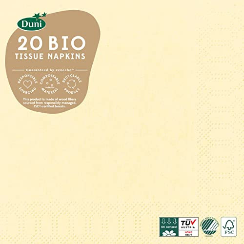 Duni Serviette 33 x 33 cm 3 lagig creme – Lot de 3