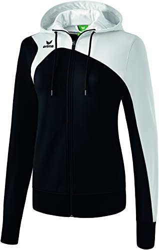 erima Damen Trainingsjacke Mit Kapuze Club 1900 2.0 Trainingsjacke mit Kapuze, schwarz/weiß, 40, 1070713
