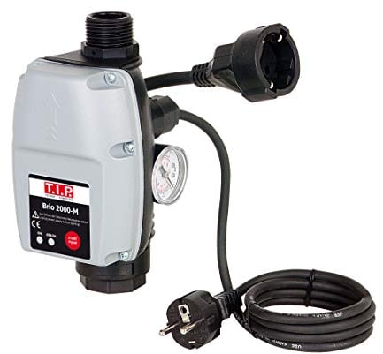 T.I.P. Elektronische Pumpensteuerung - Druckschalter (für Tauchdruck-, Tiefbrunnen-, Zisternen- und Gartenpumpen ab 1,5 Bar, Max.Flüssigkeitstemp. 55°C, Betriebsdruck Max. 10,0 Bar) BRIO 2000 M, 30241