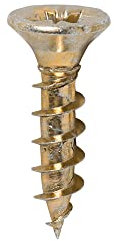 TIMCO Solo Chipboard & Woodscrews - Gold - 3.5 x 15 - Box of 200 - A single thread woodscrew mainly used in various types of timber and man-made boards or into masonry with the use of plastic plug