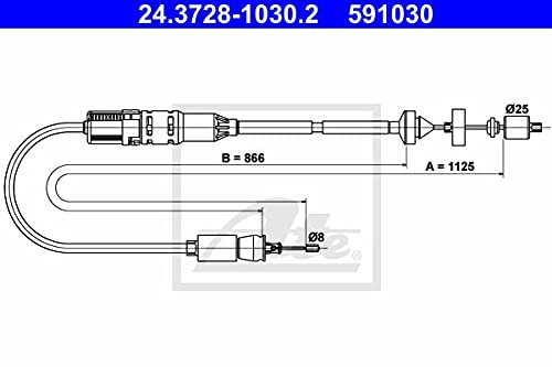 ATE 24.3728-1030.2 Seilzug, Kupplungsbetätigung