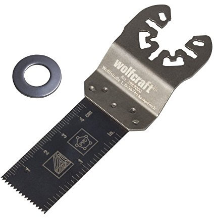 wolfcraft 3989000 Tauchsägeblatt PRO-HCS, 22 mm-für Holz, Kunststoffe, Gipskartonplatten, schwarz