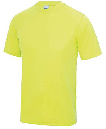 Just Cool Mens Performance Plain T-Shirt (XL) (Electric Yellow)