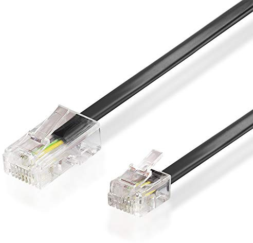 BestPlug 3 Meter DSL Internet Kabel, RJ11-Stecker auf RJ45-Stecker, Schwarz