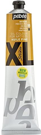 Pébéo - Feines Öl XL 200 ML - Ölgemälde - Ideal für Anfänger oder Profis - Fine Art Malerei - Feine Qualität - Pébéo Ölgemälde - Reiches Gold - 200 ml